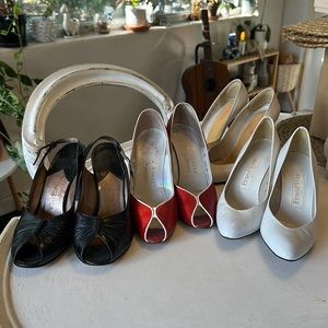 LOT of 4 1950’s vintage designer heels size 7